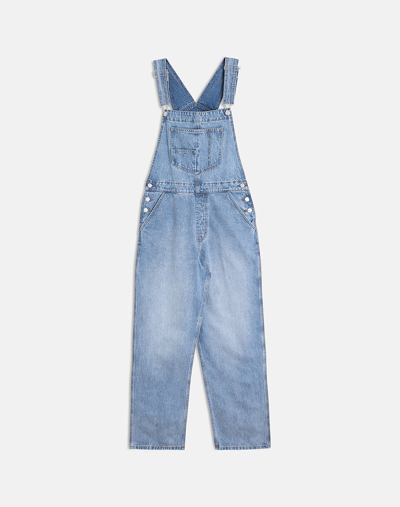 Image of Denim Dungaree in Bright Blue Used