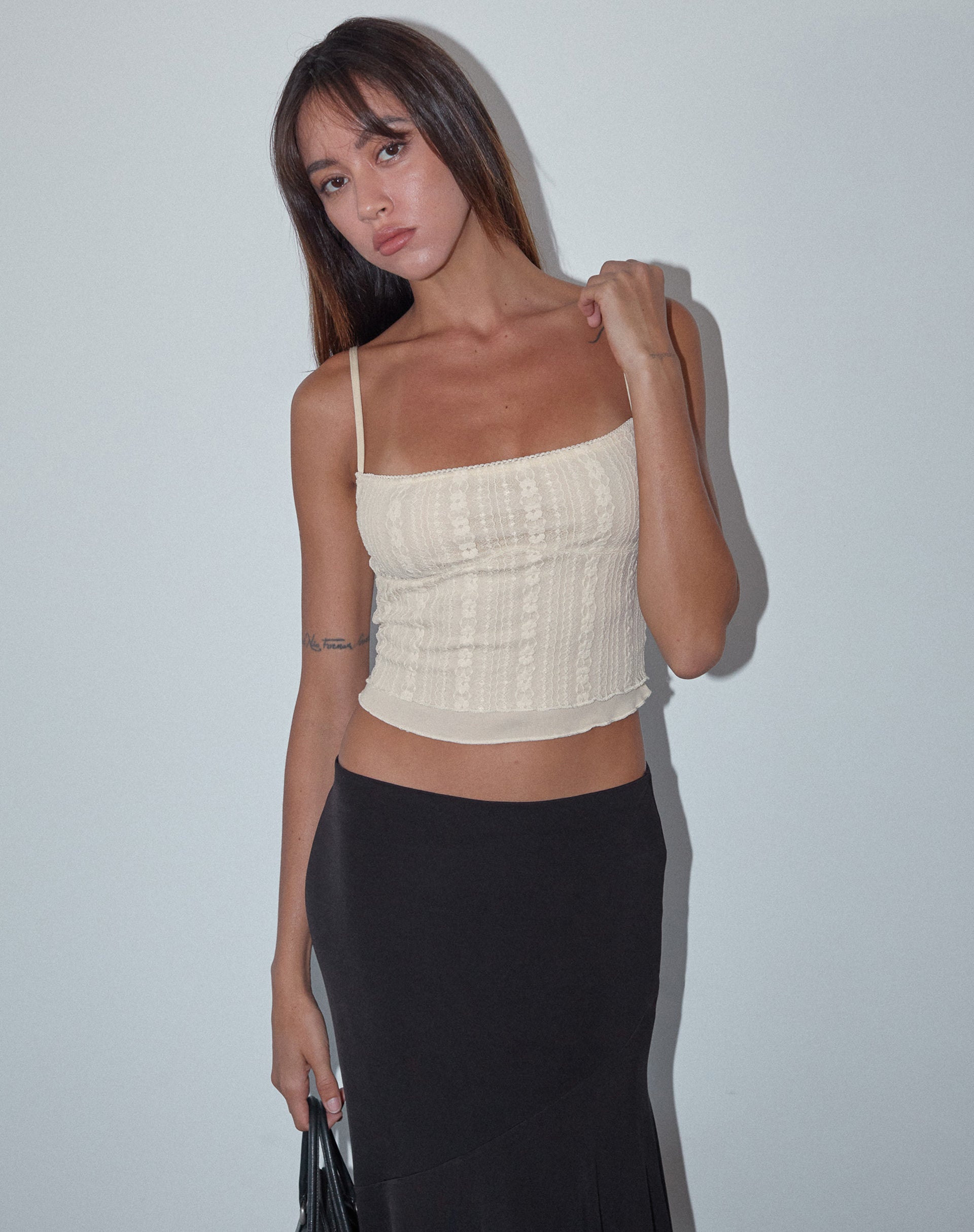 Ivory Satin Cami Top – Boutique Amore