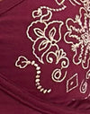 Burgundy with Floral Embroidery