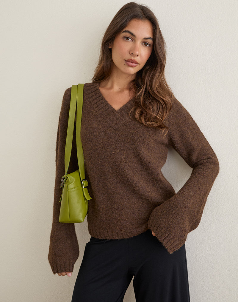 Dinesa Jumper in Knit Chocolate Brown