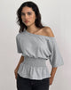 Image of Domani Off the Shoulder Top in Grey Marl