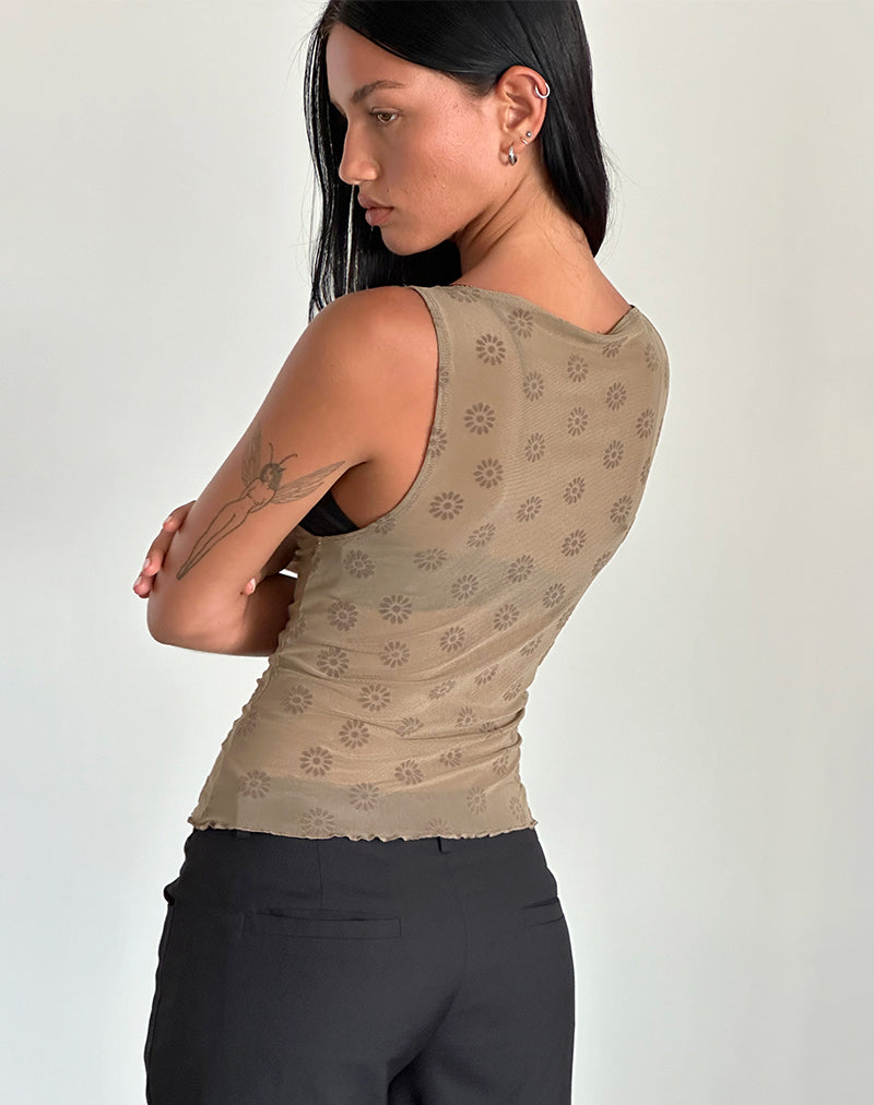 Image of Dudley Vest Top in Daisy Flock Light Brown