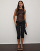 Image of Effy Tie Side Cupro Capri in Black