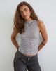 Image of Dudley Vest Top in Sequin Knit Dark Silver