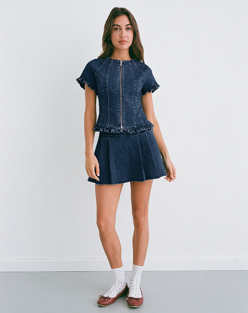 Image of Dunya Top in Chambray Vintage Blue