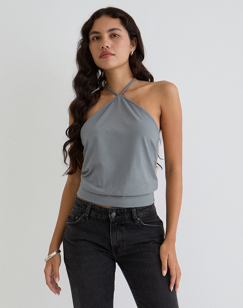 Grey Arrow Neck Top | Dyilla – motelrocks-com-us