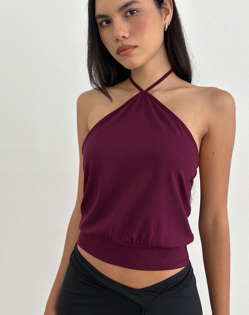 Image of Dyilla Halter Top in Deep Purple