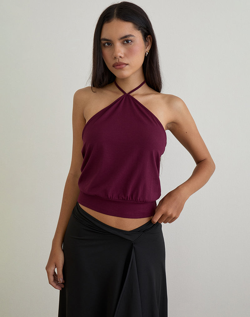 Image of Dyilla Halter Top in Deep Purple