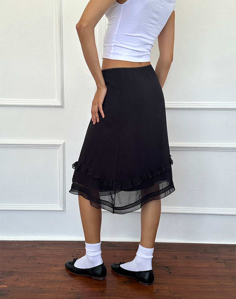 White midi clearance skirt chiffon