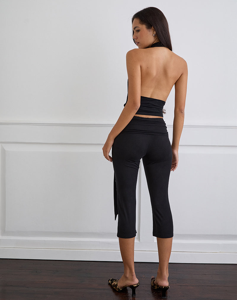 Image of Effy Tie Side Cupro Capri in Black