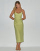 Image of Elayna Midi Dress in Chiffon Stripe Green