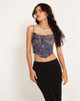 image of Elcini Cropped Corset Top in Renaissance Cherub Charcoal