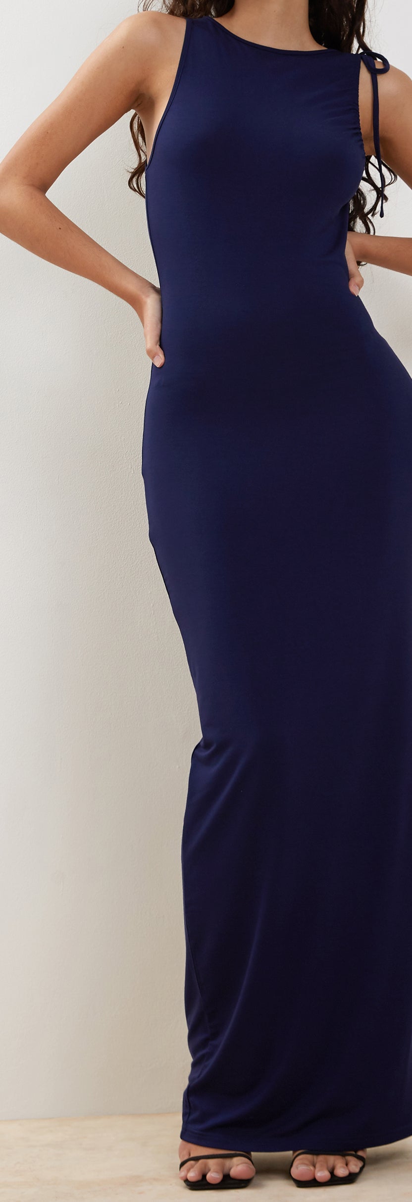 Ellinor Long Dress Blue Patterned