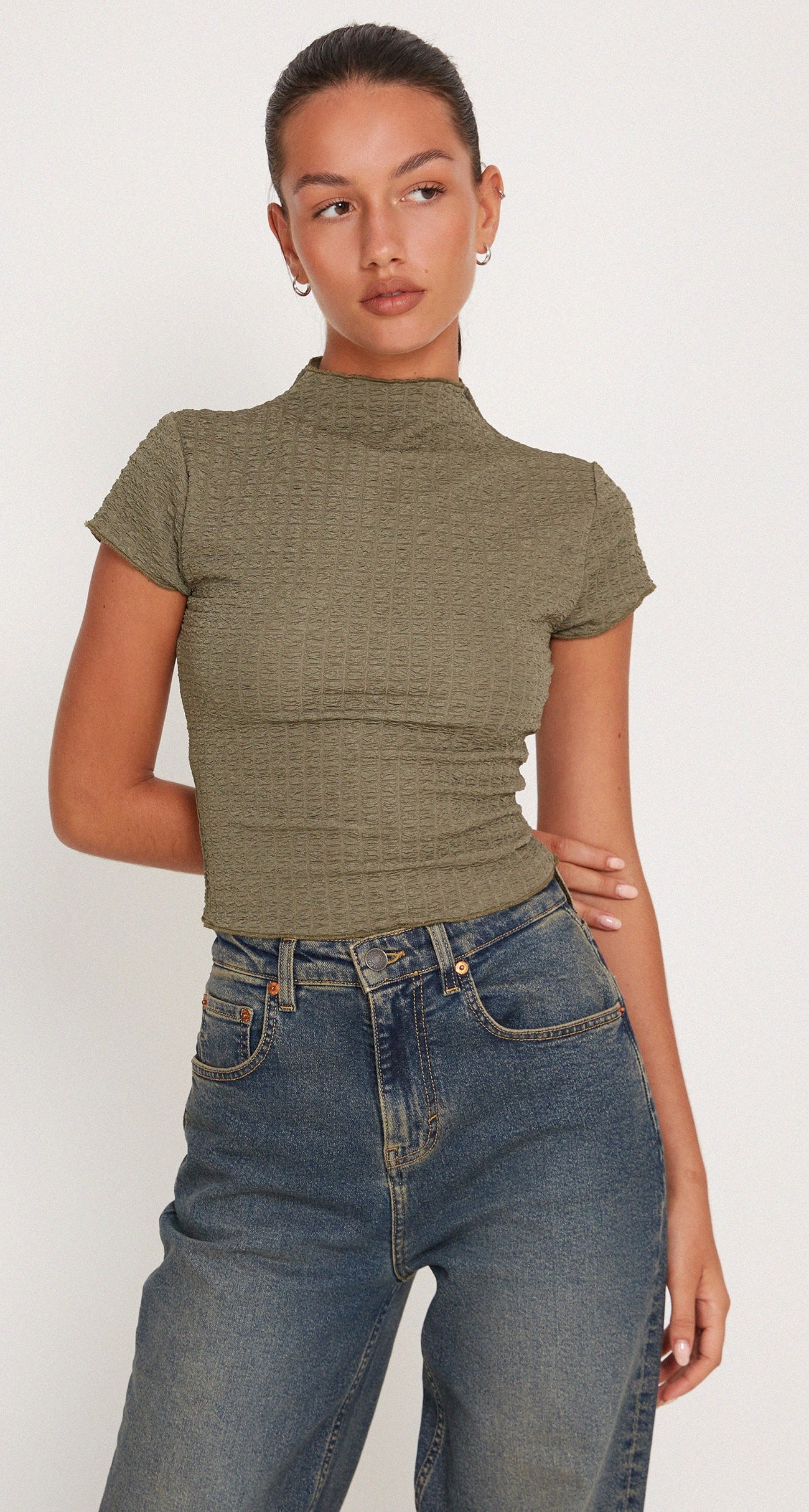 ETOSHA Top - khaki cotton