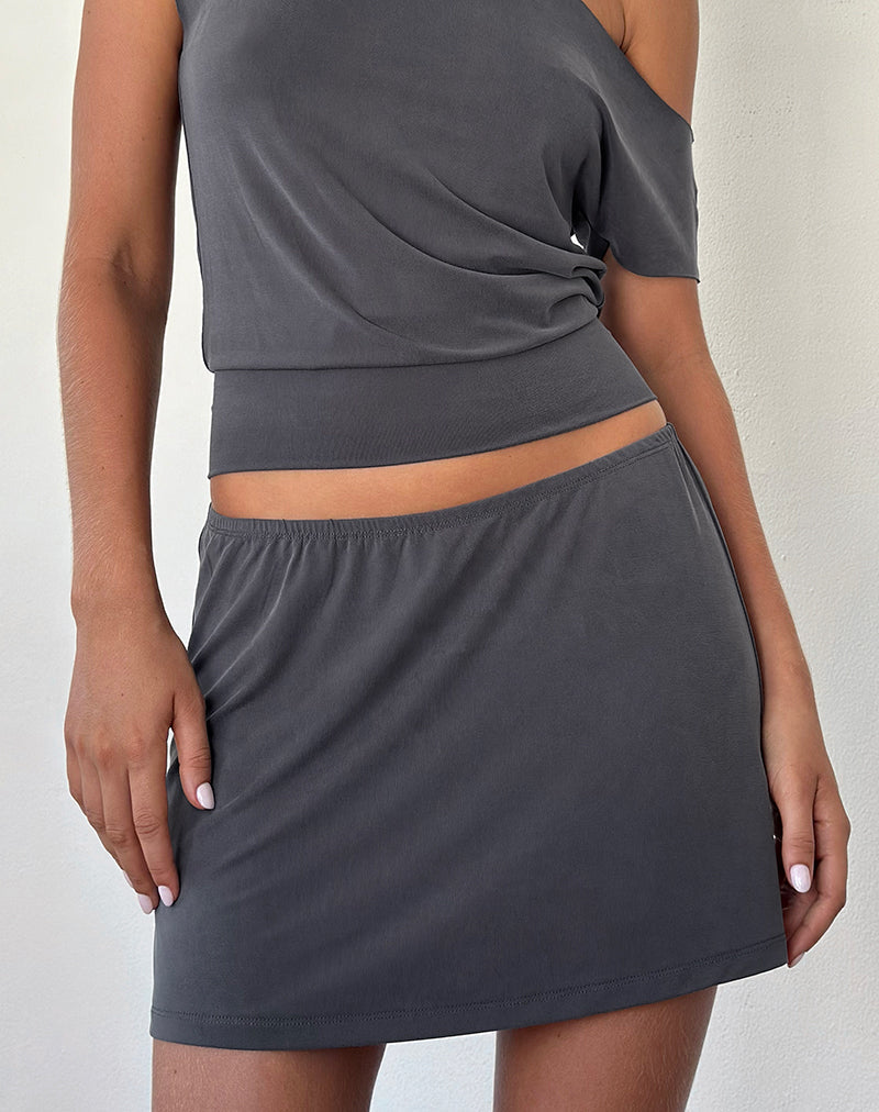 Dark Grey Mini Skirt | Nidya – motelrocks-com-us