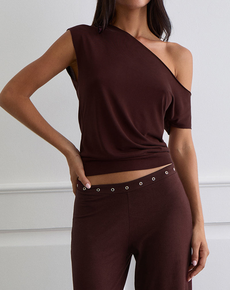 Image of Elysian Asymmetric Top in Rayon Dark Plum
