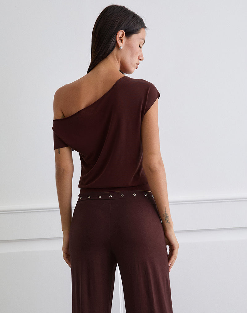 Image of Elysian Asymmetric Top in Rayon Dark Plum