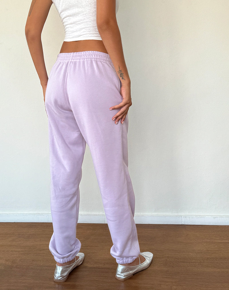 Em Jogger in Violet Grey with Bow Embroidery