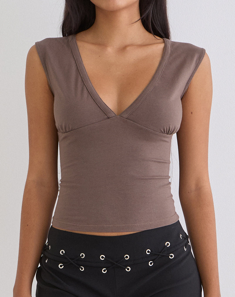 Emberly Plunge Top in Coffee Quartz