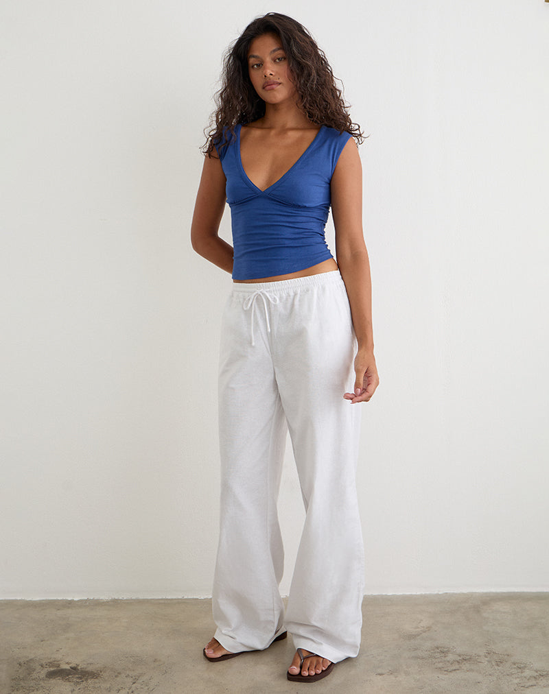 White Wide Leg Trouser | Wasic – motelrocks-com-us