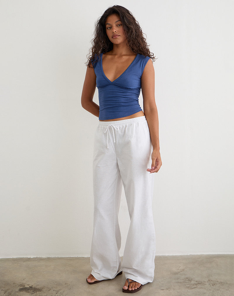 White Wide Leg Trouser | Wasic – motelrocks-com-us