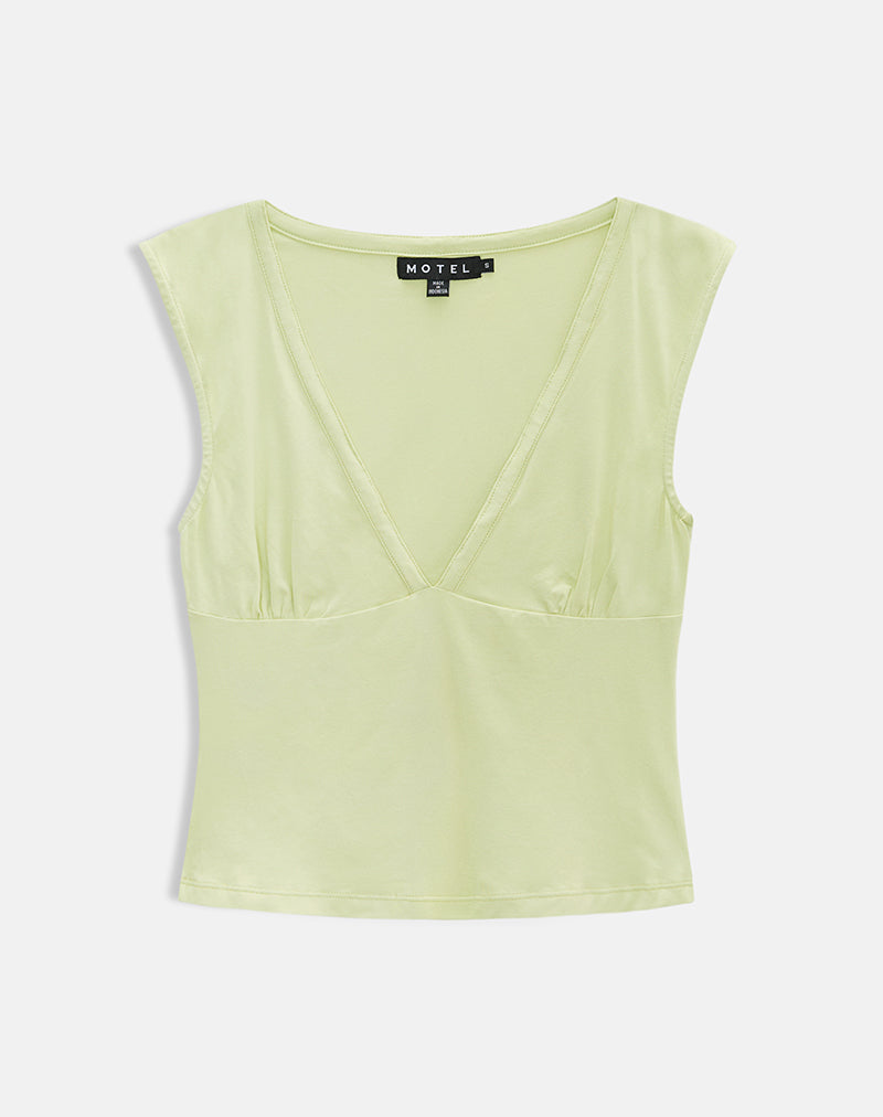 Image of Emberly Plunge Top in Pistachio