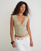Image of Emberly Plunge Top in Slate Green