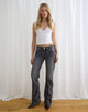 Image of Low Rise Twisted Seam Jeans in Washed Black Grey