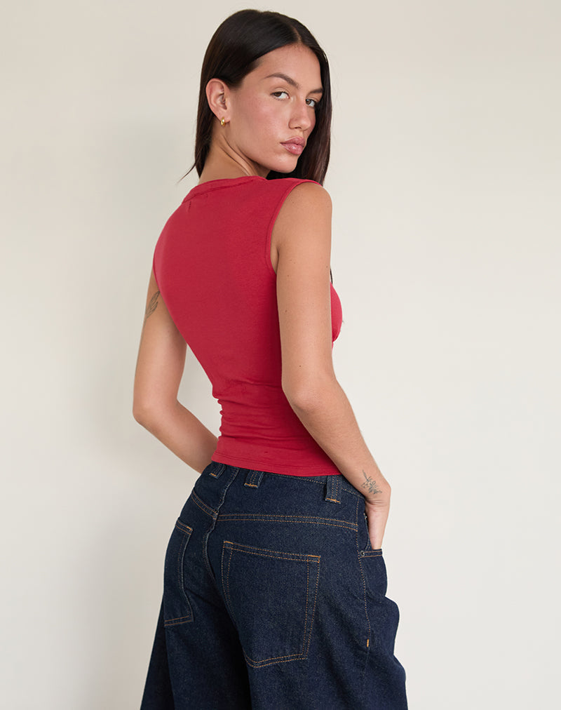Red Plunge Top | Emberly – motelrocks-com-us