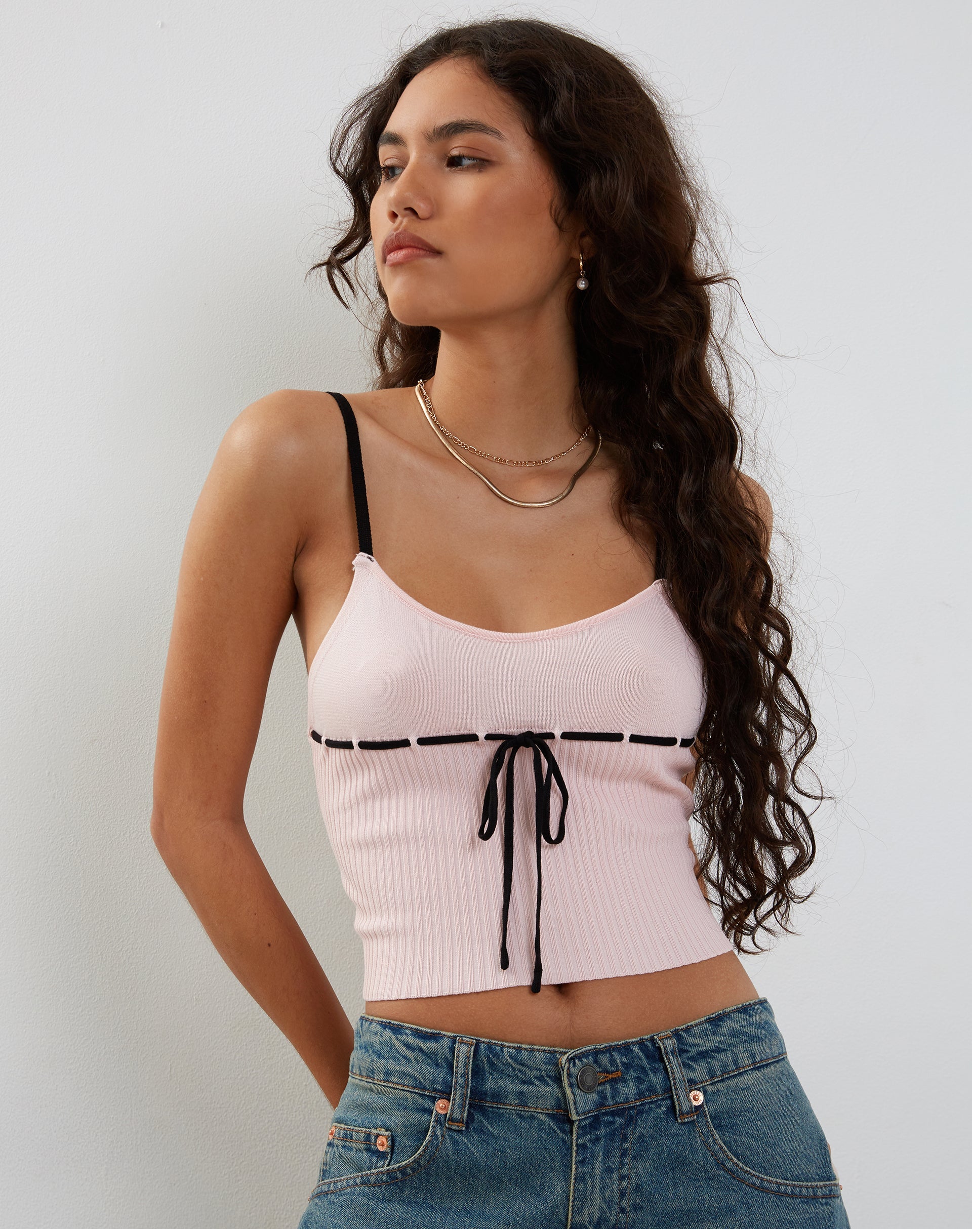 STRAPPY CROP TOP Cute Cami Top For Women Knit Cami Top Ruffle Top