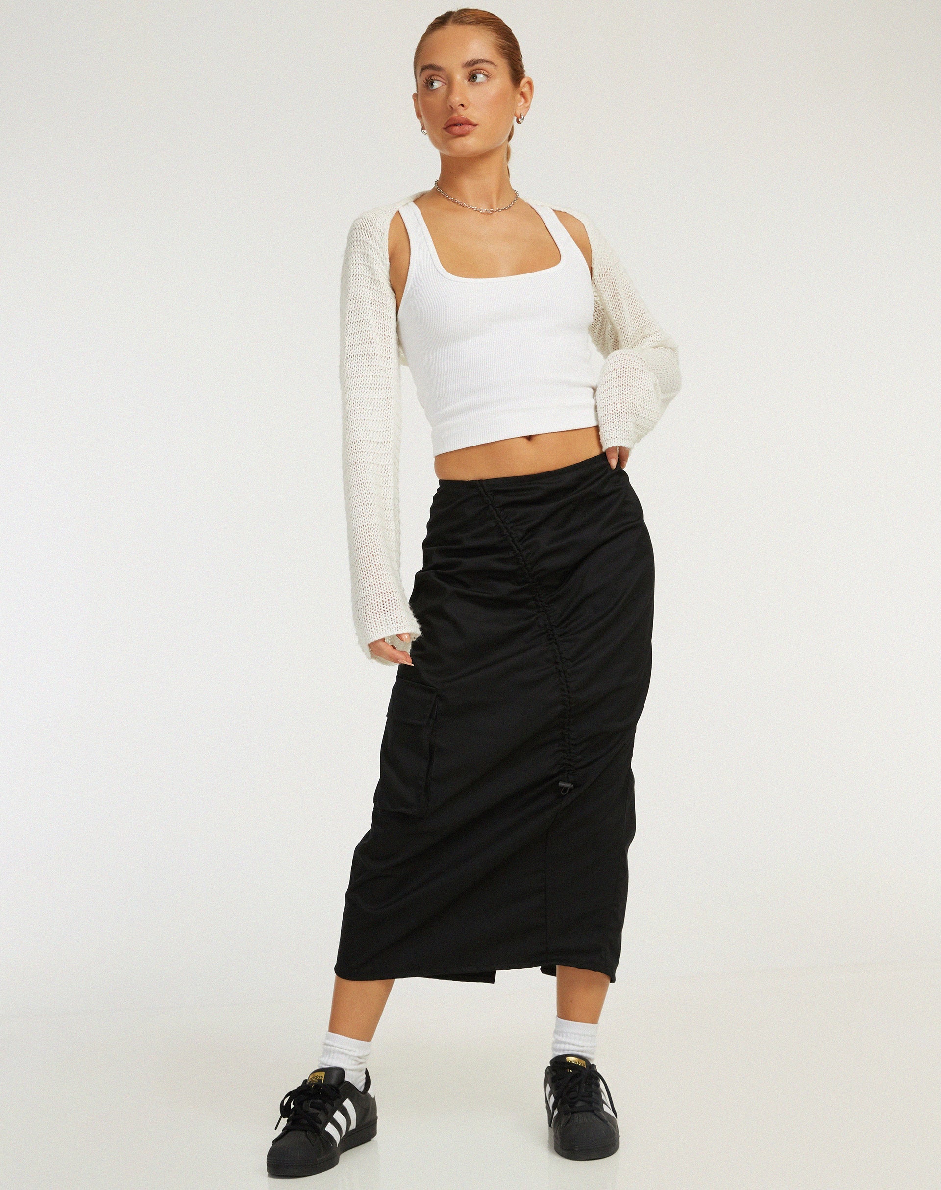 image of Enore Midi Skirt in Black