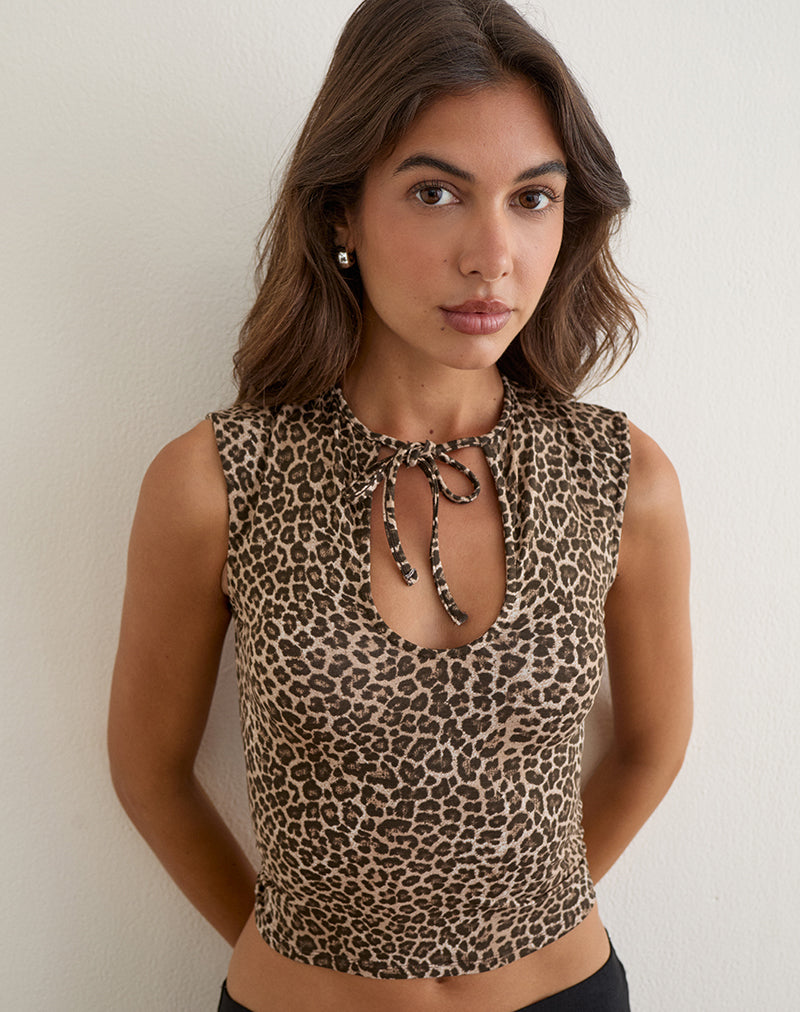 Image of Ernesta Top in Rar Leopard Brown