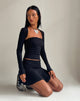 Image of Orla Micro Mini Rib Skirt in Black