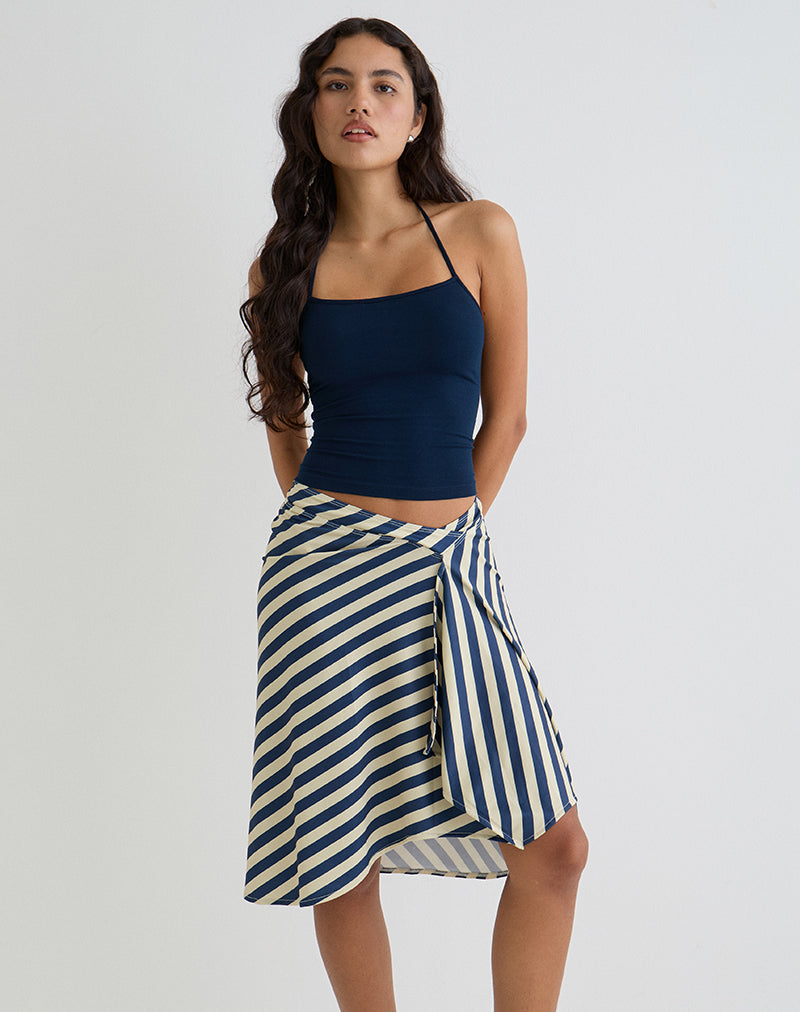 Navy Blue Pleated Mini Skirt | Cida – motelrocks-com-us