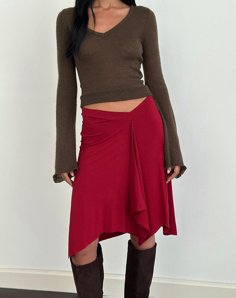 Image of Esmeray Midi Skirt in Adrenaline Red