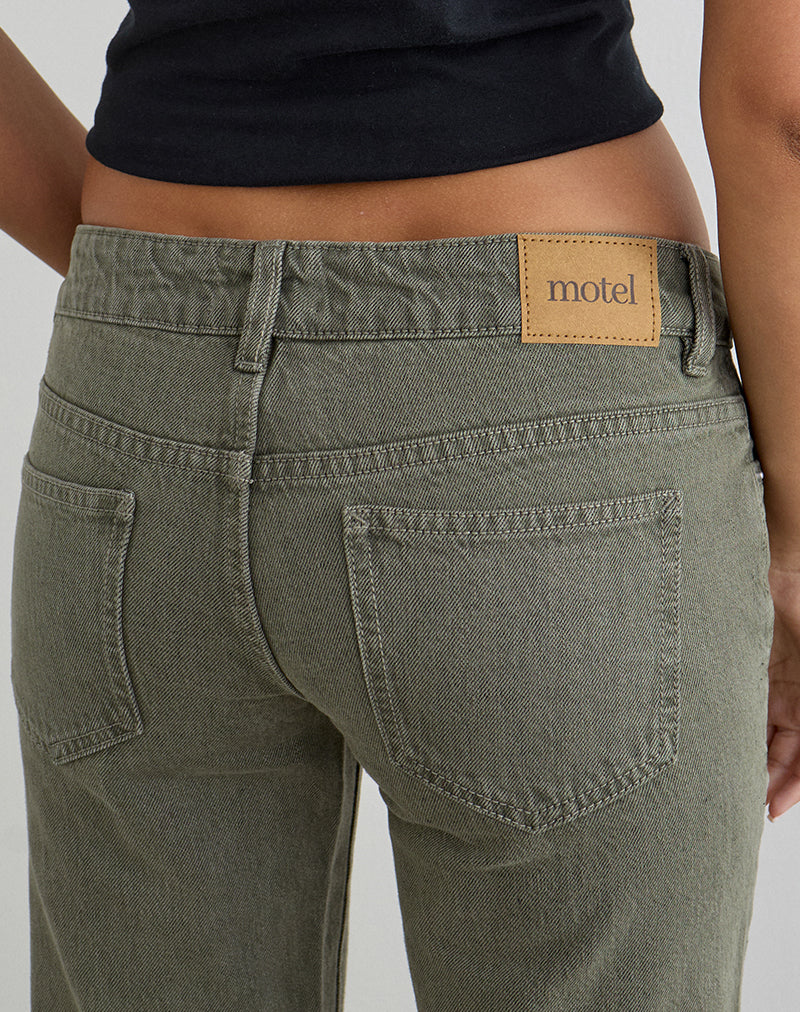 Olive Extra Low Rise Jeans | Flare – motelrocks-com-us