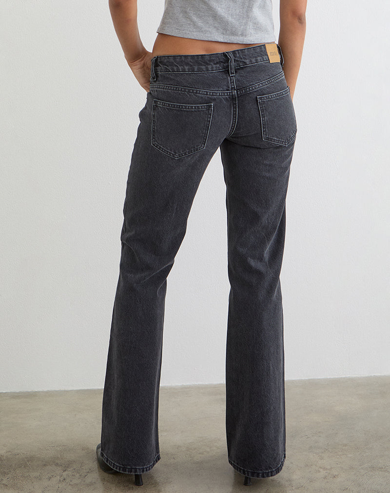 Vintage Black Extra Low Rise Flare Jeans | Flare – motelrocks-com-us