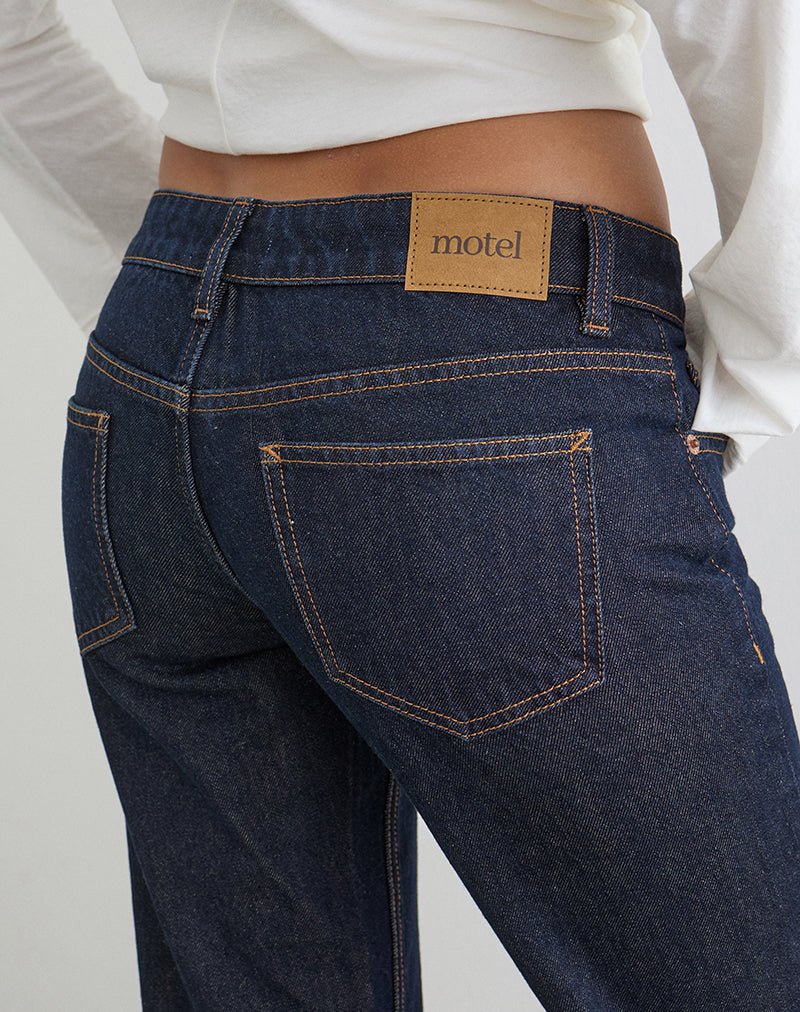 Indigo Extra Low Rise Jeans | Flare – motelrocks-com-us