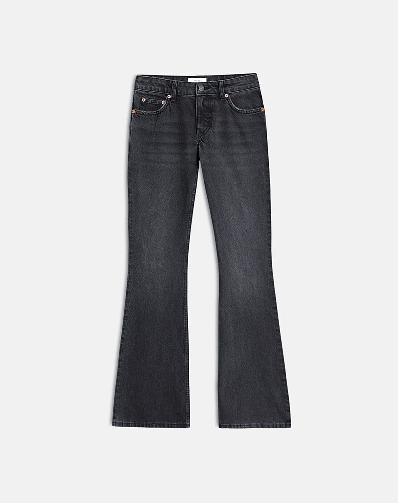 Image of Extra Low Rise Flare Jeans in Vintage Black