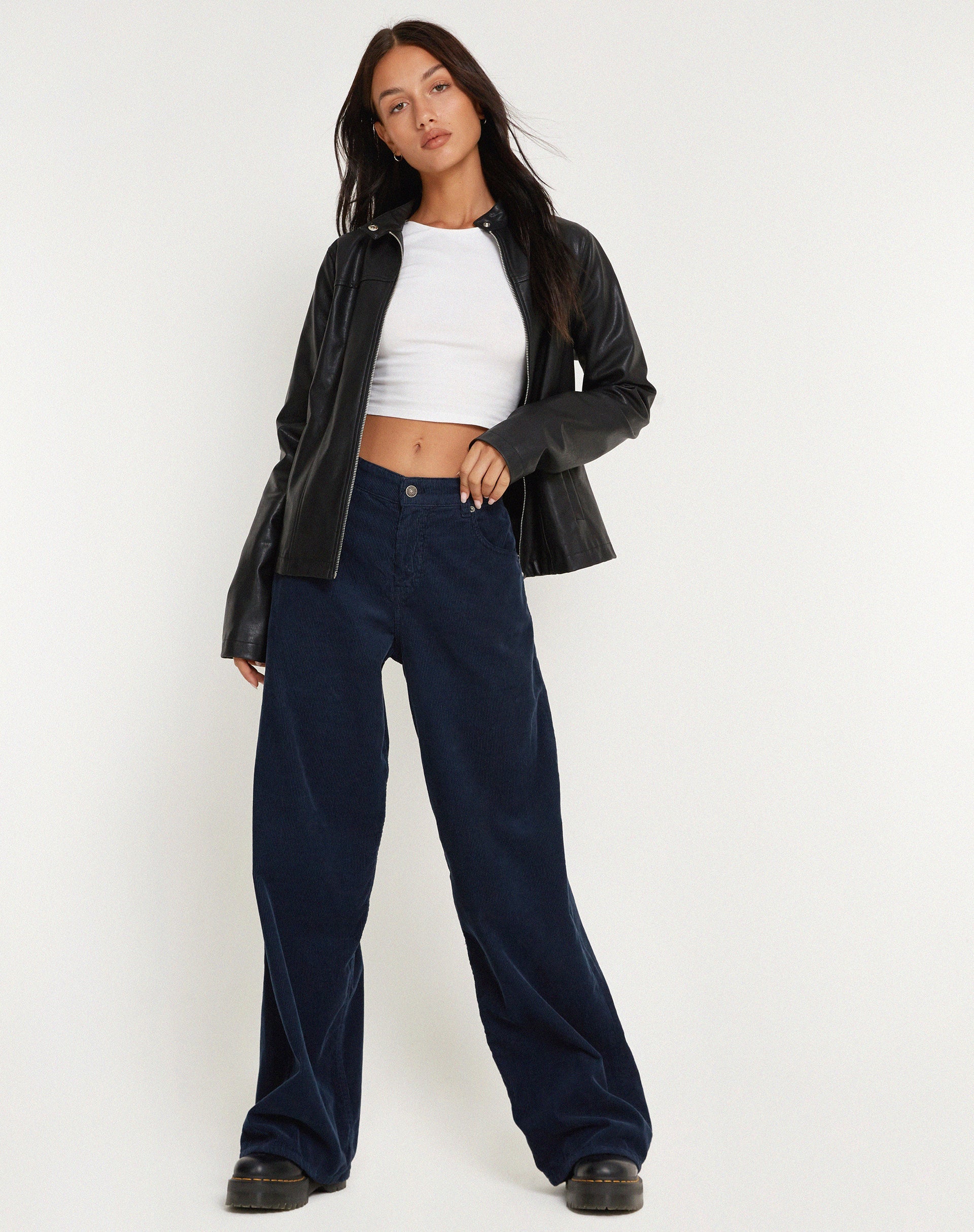 Cord Navy Extra Wide Low Rise Jeans – motelrocks-com-us