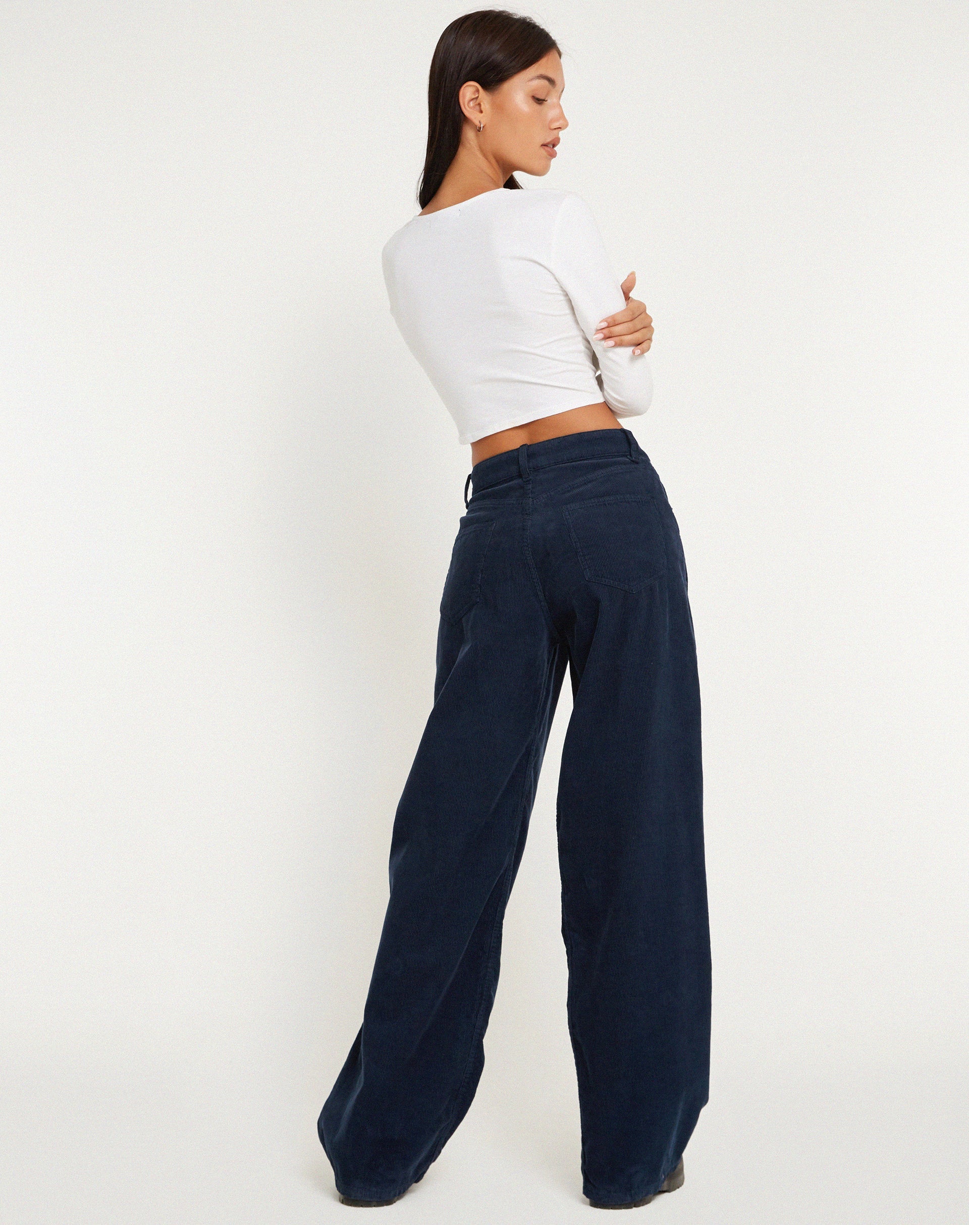 Cord Navy Extra Wide Low Rise Jeans – motelrocks-com-us