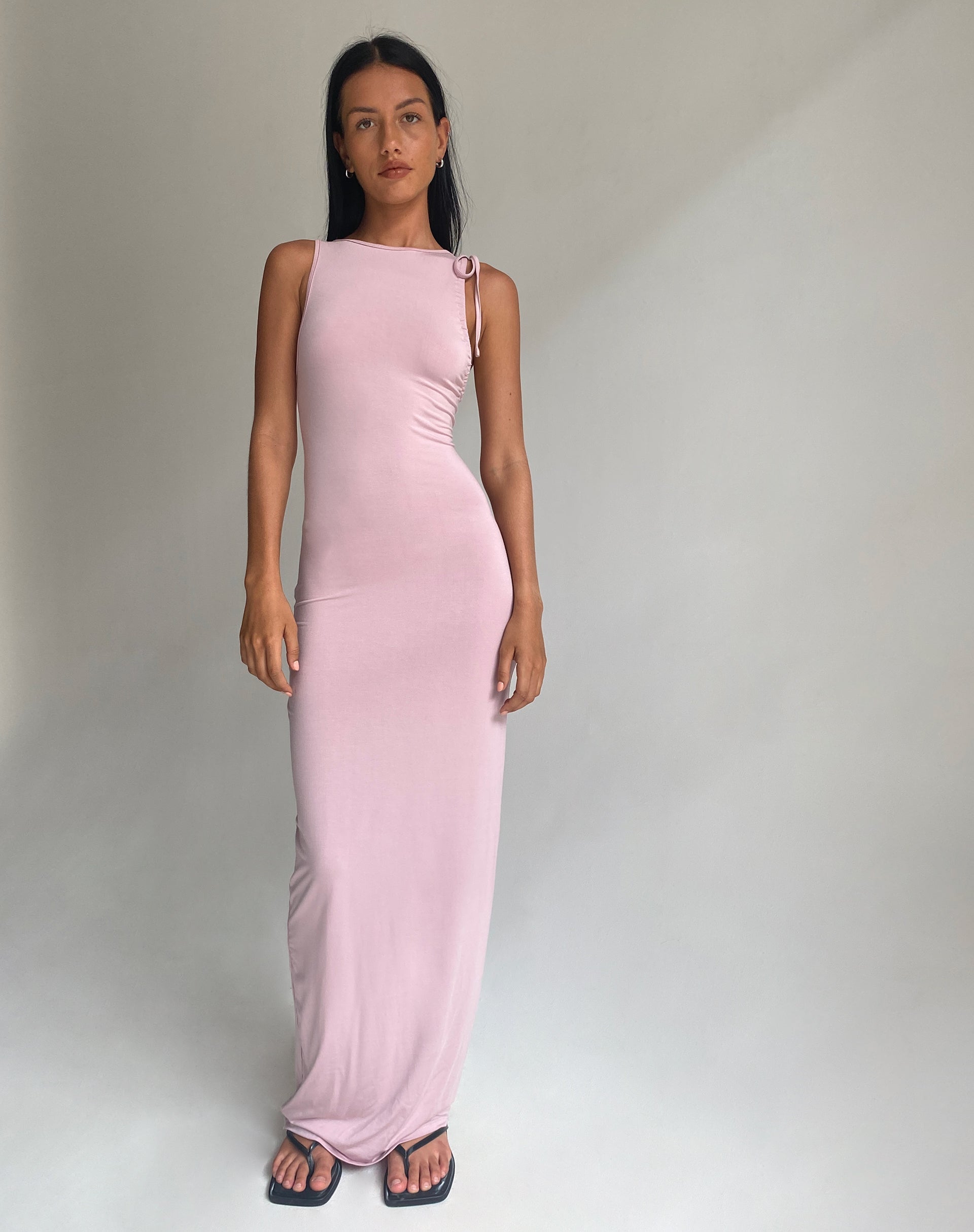 Light Pink Lace Mesh Overlay Maternity Maxi Dress– PinkBlush