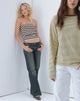Image of Extra Low Rise Flare Jeans in Dirty Green