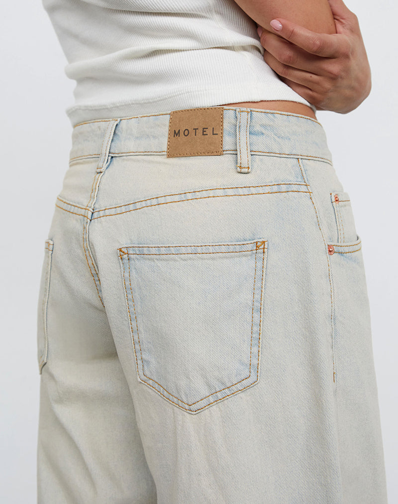 Image of Roomy Extra Wide Low Rise Jeans In Arctic Blue