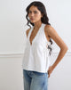 Image of Fahwa Blouse with Tie Side in Poplin White
