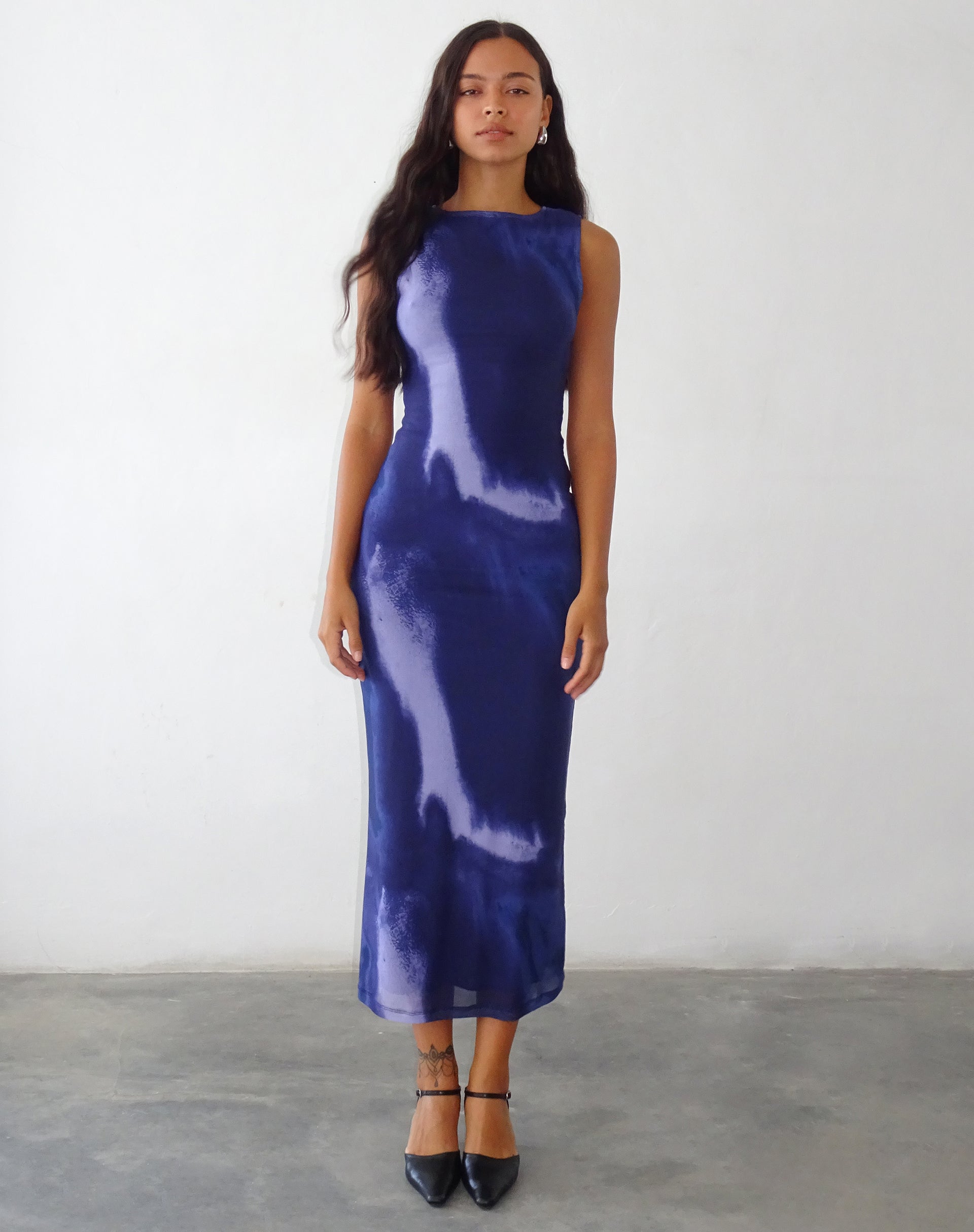 Fayola Printed Maxi Dress in Watercolour Navy Fayola Printed Maxi Dress in Watercolour Navy