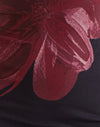 Black with Burgundy Watercolour Flower
