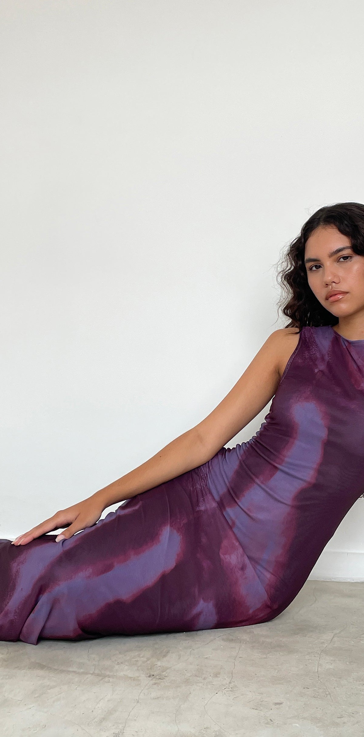 Watercolour Wine Printed Maxi Dress | Fayola – motelrocks-com-us