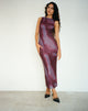 Image of Fayola Printed Maxi Dress in Watercolour Wine