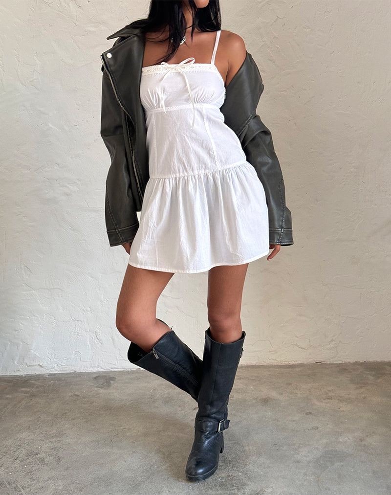 White Poplin Tea Mini Dress | Melda – motelrocks-com-us White Poplin Tea Mini Dress | Melda – motelrocks-com-us